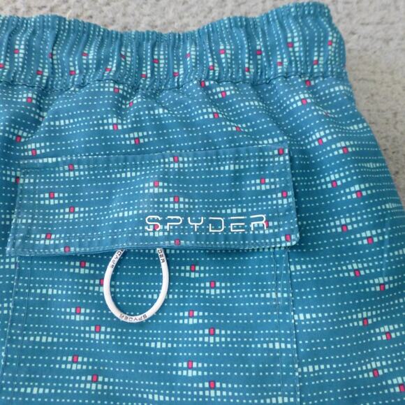 Spyder Swim Trunks Mens XL Shorts Lined Blue Geometric Drawstring Beach - Picture 5 of 14